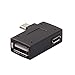 Fun-Home Left Angle USB 2.0 Micro Male to USB Female Host OTG Adapter for SamSung i9100 i9300 With Power Features
