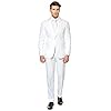 OppoSuits OppoSuits Solid Color Party Suits for Men – White Knight – Full Suit: Includes Pants, Jacket and Tie Heren Herenkostuum