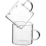 NUOBESTY 2 Stück Espressogläser aus Borosilikatglas Kleine Durchsichtige Kaffeetassen mit Griff Hitzebeständig und Vielseitig für Espresso und Milch