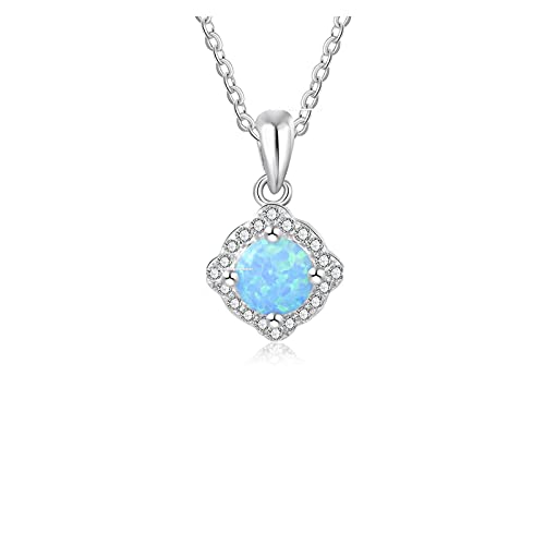 Pendentif en argent Sterling 925 et opale véritable pour femme