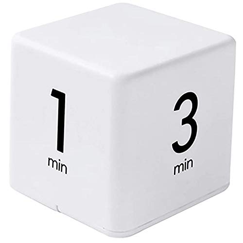 Cube Timer 5/10/15/20/30 Min Timer Cube Kitchen Timer Child Timer Exercise Timer Gravity Sensor flip Timer for Time Management and Countdown Settings (1-3-5-10 min Cube Timer)
