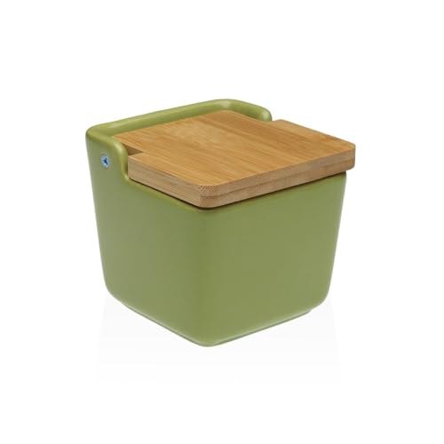 Salero con Tapa Versa Verde Cerámica 8,8 x 8,5 x 8,8 cm - Marca: Versa - EAN: 8420327567789