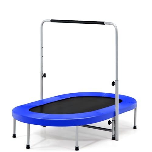 GYMAX Rebounder Trampoline for Adults, 60” Foldable Mini Kids Trampoline