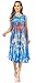 Sakkas 15803 - Nora Sleeveless Embroidered Short Tie Dye Caftan Dress/Cover Up - Blue - OS