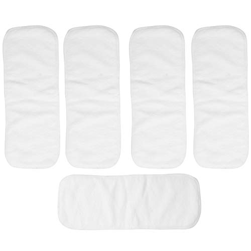 Baby Liner Inserts, 3‑Layer Super Absorbent Cloth Nappy Liners, Diapers Microfiber Baby Liner Inserts Reusable Baby Cloth for Baby Baby Bath Kids Children(Pack of Five, 35 * 13.5cm)
