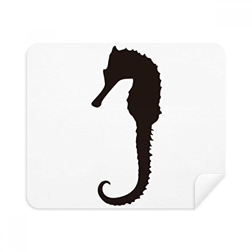 Chiffon de nettoyage écran téléphone motif hippocampe en suède noir