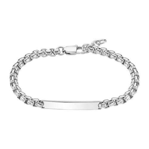 LOTUS STYLE Pulsera Hombre Acero Inoxidable 316L Brazalete de Diseño Sofisticado, Confortable y Resistente al Agua - Cadena, Esclava - Pulseras Hombre 207.00 mm LS2365-2/1 - Ideal para Regalo