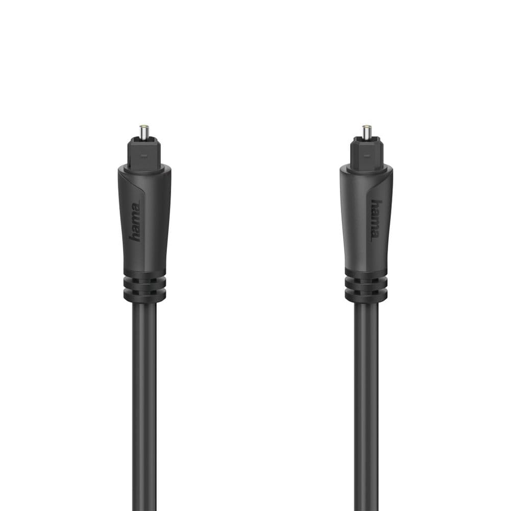Hama kabel optyczny Toslink (przewód, ODT, światłowód, do sygnałów audio, 0,75 m) czarny