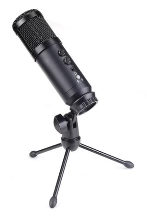 Microphone USB cardioïde HMC à haute sensibilité pour voix claire
