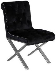 Pangea Home Z DC BLK VEL (Set of 2) Claire Dining Chair in Velvet, Black