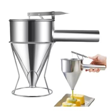 Funnel Cake Dispenser Piston Funnel Pancake Batter Dispenser with Stand Cupcake Batter Pourer Kitchen Gadget for Cake Baked