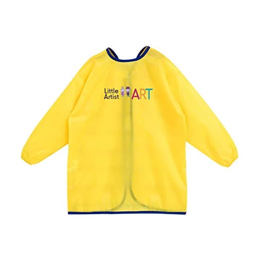 Irypulse Baberos Bebés Impermeables Delantal Infantil Manga Larga De Dibujos Animados Suave Bebé Niños Niñas Adecuado para Pintura Arte Actividades Creativas Manchas Amarillo - M