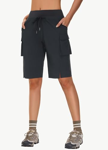 Mivei Short cargo feminino de caminhada de 22,88 cm - secagem rápida leve verão ao ar livre Bermuda
