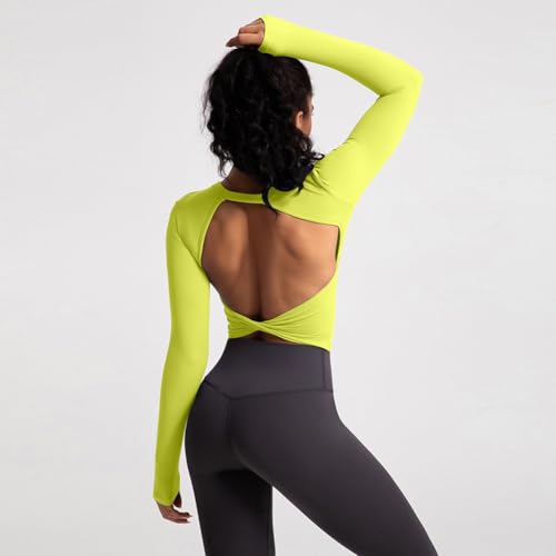 Image of ABOCIW Women Twist Back Workout Top with Built in Bra Cap Sleeve Pilates Yoga Crop Top Athletic Gym Shirt