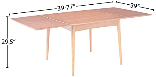 Amazon Brand – Rivet Mid-Century Modern Pine Extendable Dining Table, 39"–77"W, Brown #TOP4