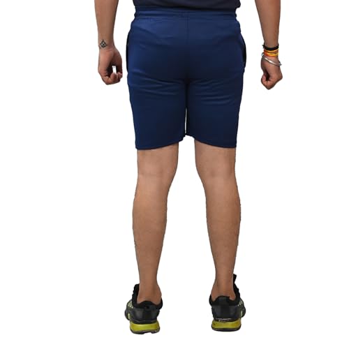 Image of A.A.Fashion Men's Navy Blue Sports Shorts Quick Dry Gym Workout Running Activewear with Elastic Waist