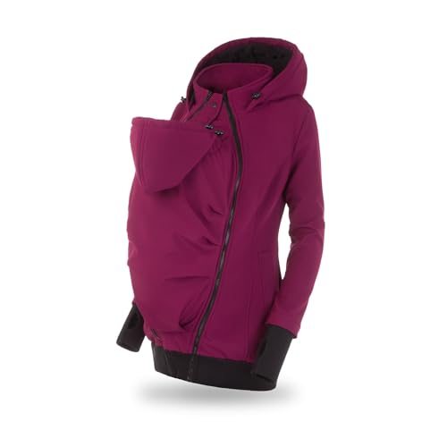HAZARA 3-in-1 Schwangerschaftsjacke Damen - Warme Softshell-Jacke Mit Känguru-Tasche