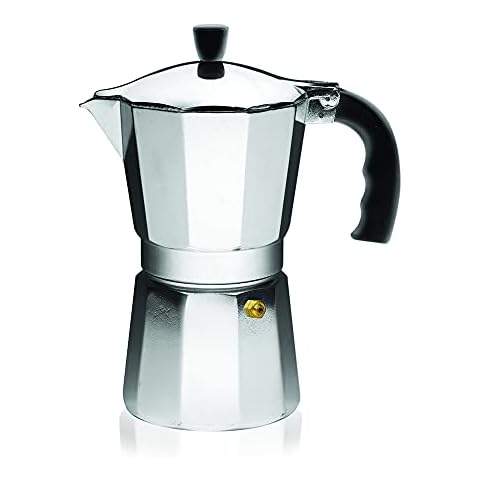 Imusa USA B120-42V Aluminum Espresso Stovetop Coffeemaker 3-Cup, Silver Cover
