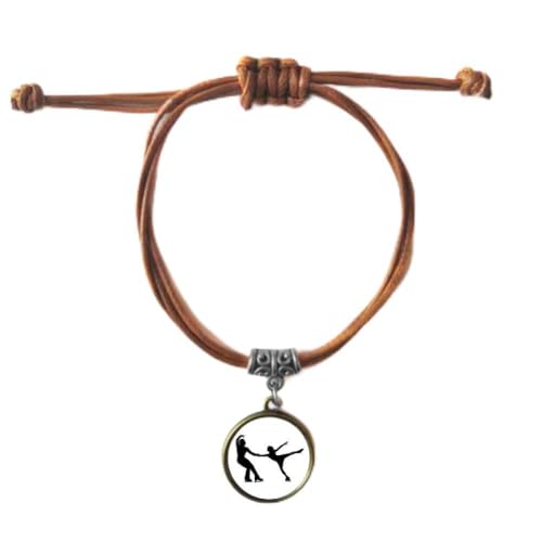Bracelet patinage cuir corde double résistant pour le sport