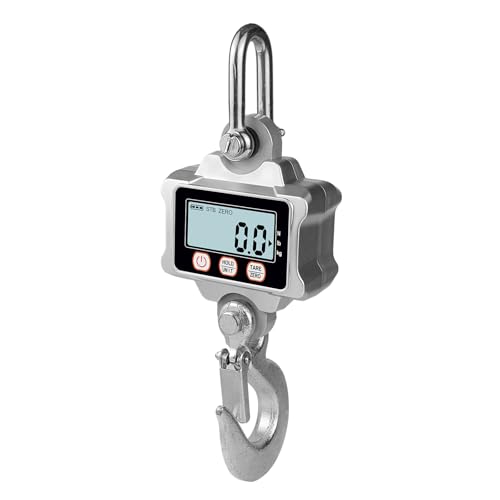 Hyindoor - Pesón electrónico con grúa (1000 kg, báscula suspendida industrial, balanza dinamométrica