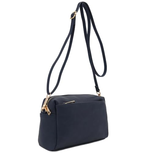 Image of FashionPuzzle Triple Zip Small Crossbody Bag