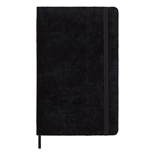 Moleskine Cuaderno Con Rayas, Edición Limitada De La Colección Velvet, Tapa Dura De Terciopelo Y Cierre Elástico, Color Negro, Gran Formato, 144 Páginas