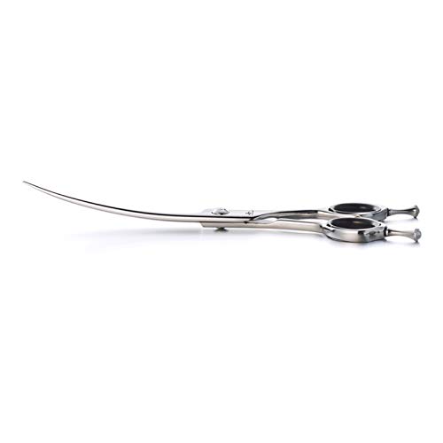 Cheng LK-70Q Japón 440C - Tijeras curvadas de acero inoxidable de 17,7 cm para perros y gatos para cortar el pelo