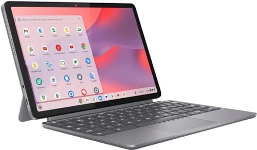 Image of Lenovo - Duet 11 Chromebook - 11 inch 2K LCD Touchscreen 2-in-1 Tablet - MediaTek Kompanio 838-4GB RAM - 128GB - eMMC with Keyboard - Luna Gray