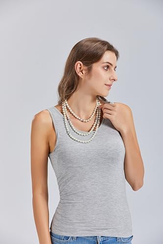 Long Pearl Necklaces Cream White Glass Faux Pearl Multifunction Costume Jewelry Elegant Long Necklaces for Women4