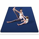 YOTTOY Large Yoga Mat (75 * 52 * 1/2inch),Extra Wide TPE Exercise Mat,Non-Slip Workout Mat for Pilates, Fitness, Barefoot, Home Gym Studio with Strap and Towel (Blue, 75 * 52 * 1/2inch)