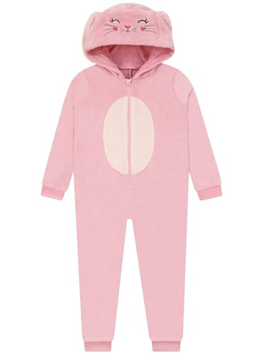 Harry Bear Surpyjama Fille Laupin, Grenouillere Enfant avec 3D Oreilles, Pyjama Combinaison Enfant, Rose 5-6 Ans