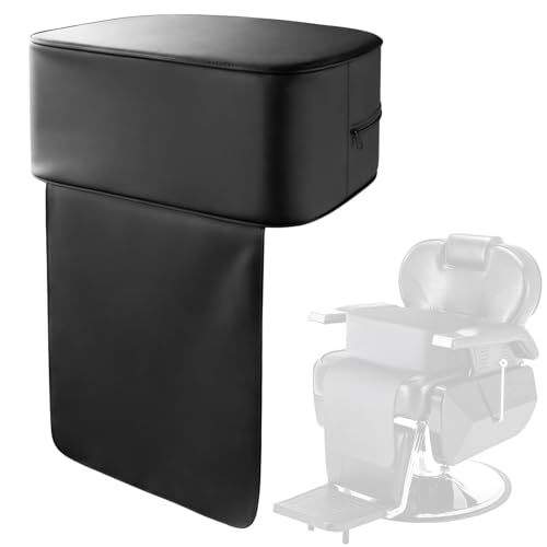 Saluaqui Salon Booster Seat Cushion for Child Hair Cutting, PU Leather Waterproof Soft Barber Salon Booster Seat, Barber Beauty Salon Spa Equipment, Black