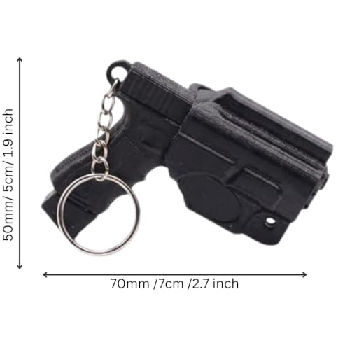Image of Mini Gun Keychain With Holder Tactical Novelty Pistol Style Key Ring Clip Holster Accessory for Keys or Fob, Compact Gun Keychain Gift for Tactical EDC Fans