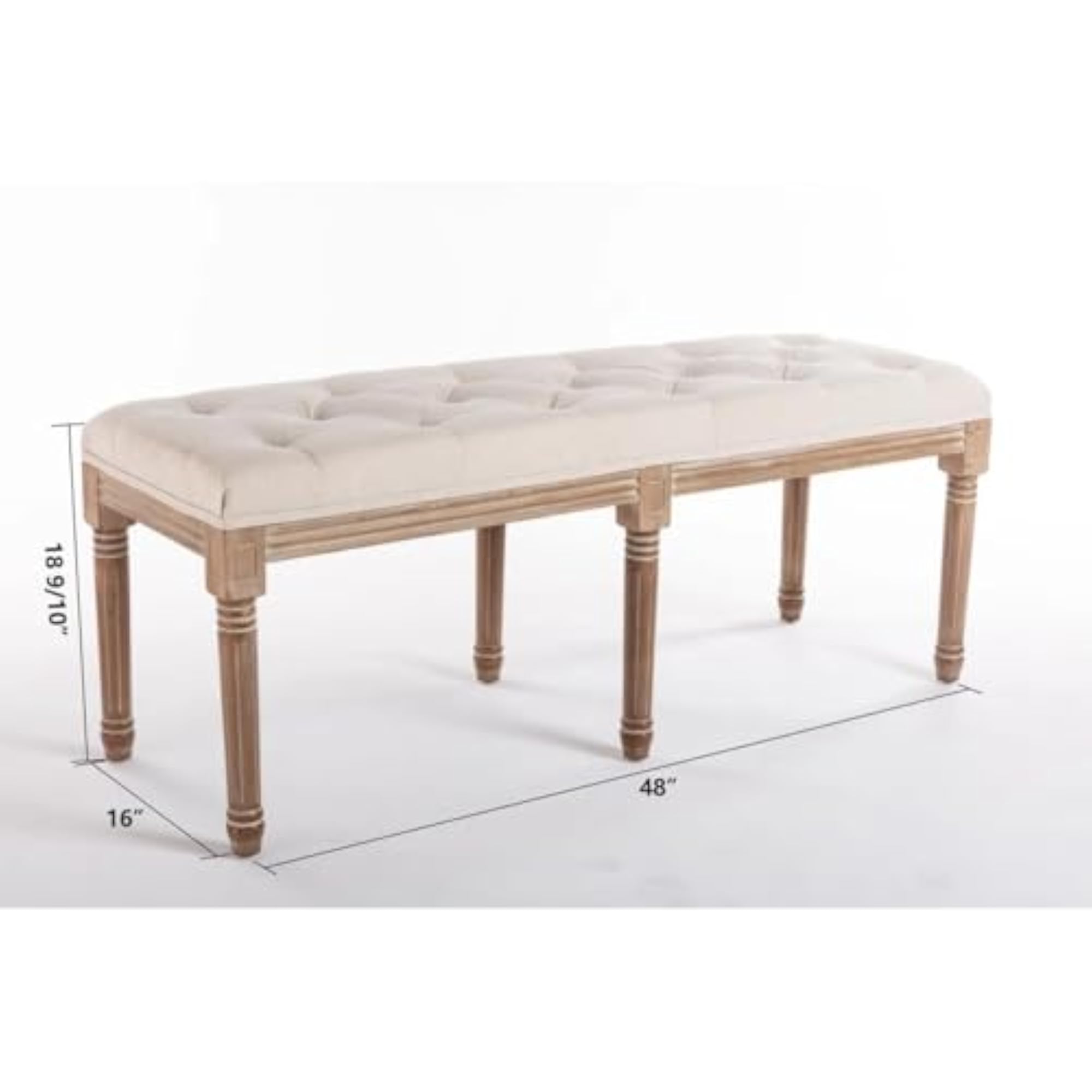 Elegant Upholstered Bedroom Bench with Tufted Cushion