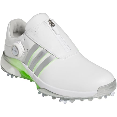adidas Women's Tour360 BOA Boost Golf Shoes - White/Silver Met/Green Spark 7M4