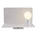 Produktbild Praktische Wandleuchte mit Regal aus Metall, weiß, mit Schalter und USB-Anschluß, excl. 1 X E27 60W