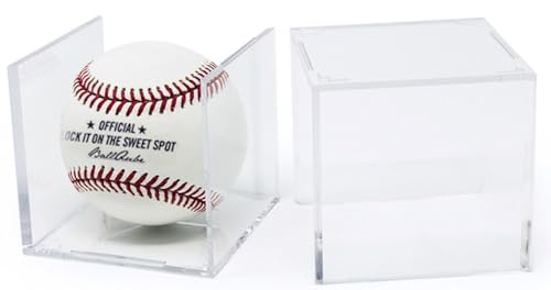 image for THE ORIGINAL BALLQUBE BallQube Baseball Display Case with Stand, UV Pr