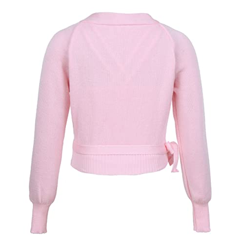 renvena Kids Girls Classic Basic Ballet Dance Gymnastic Active Cardigan Long Sleeve Knit Wrap Warm-up Sweater2