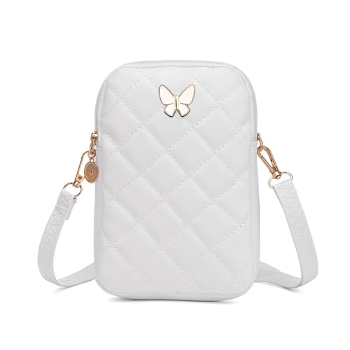Small Crossbody Bags for Women, Quilted Messenger Bag Butterfly Shoulder Phone Pouch Wallet Purses for Travel Work Shopping