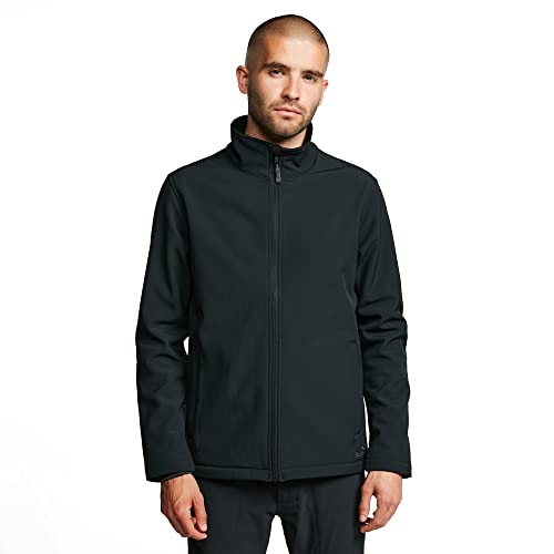 Peter Storm Men's Core Softshell Jacket, Water Repellent, Four Seasons, Full-Length Zip, Ideal for Walking, Hiking and Everyday Casual Wear (UK, Alpha, L, Regular, Regular, Black)