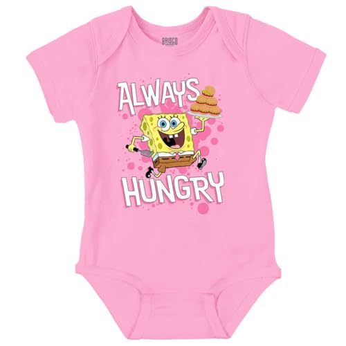 Brisco Brands Funny SpongeBob Cartoon Always Hungry Baby Romper Boys or Girls