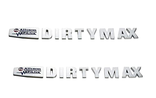 Image of 2Pc Allison Dirtymax Duramax EFI Live Emblems 3D Badge Nameplate LML Style Replacement for Dirtymax (Blue Chrome)