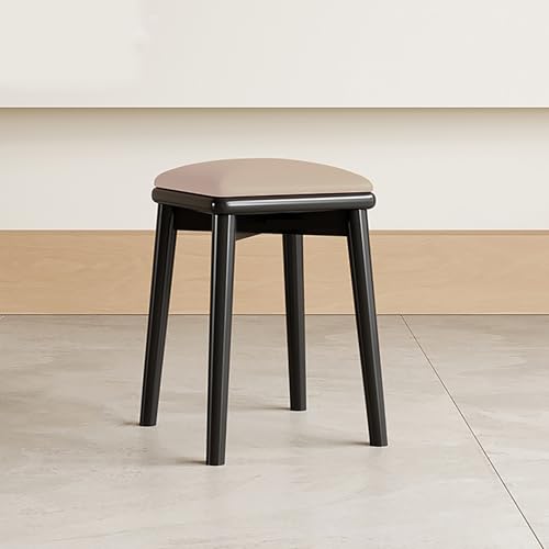 Taburetes de bar sin respaldo, altura de mostrador, asiento tapizado de piel sintética, taburete de madera moderno para isla de cocina, comedor, pub y bistró