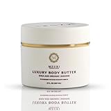 MZURI Body Butter, Whipped Shea and Jasmine Blend, Fast-Absorbing, Deep Moisturizing Cream with Essential Oils, Non-Greasy, Natural Skincare for Dry, Glowing Skin, Organic Butter - 8 Fl. Oz