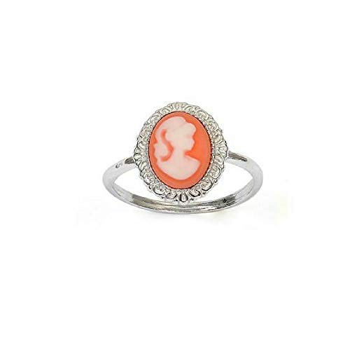 Bague camée orange argent massif 925 idéal pour un cadeau d'anniversaire