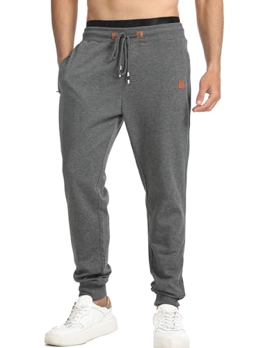 Surenow Men's Athletic Sweatpants Active Workout Jogger Pants for Men with Pockets Tapered Drawstring Gym Running Track Pants