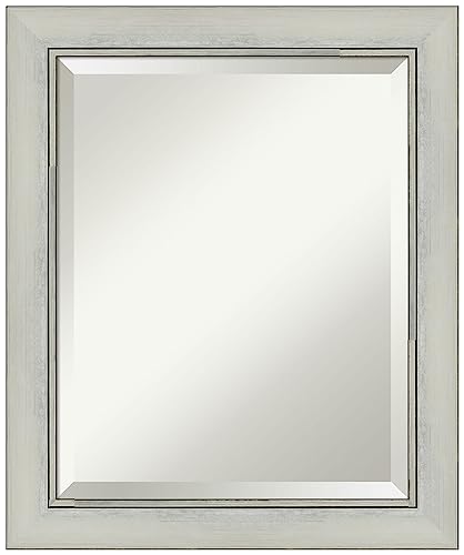 Image of Framed Vanity Mirror | Bathroom Mirrors for Wall | Flair Silver Patina Mirror | Wall Mounted Mirror | Small Mirror | 24.00 x 20.00 in.