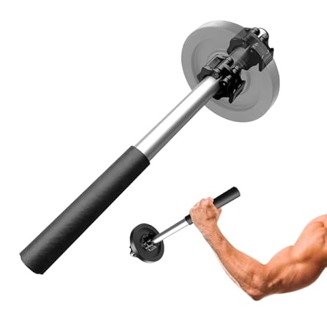 Dumbbell Bar Handle with Lock, Adjustable Forearm Wrist Exerciser, Hand Developer Grip Strength Trainer, Fitness Equipment for Lateral Forearm/Wrist Rotation Exerciser/Forearm Trainer