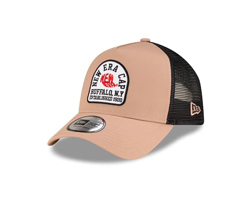 New Era Berretto da Camionista Regolabile Buffalo Cappello Cappellino da Baseball Toppa Visiera Curva Maglia Beige Nero