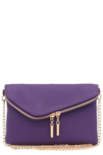 Image of FashionPuzzle Envelope Wristlet Clutch Crossbody Bag with Chain Strap
